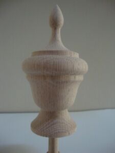 Wood Finial Unfinished For Bed Or Furniture Finial 80