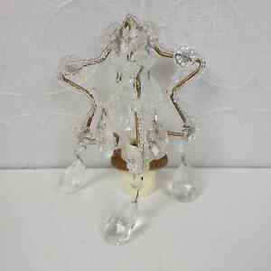 Vintage Jeweled Chandelier Nightlight Teardrop Crystals Wall Sconce Home Decor