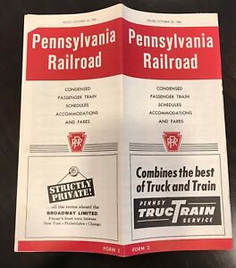 Pennsylvania Railroad Time Tables Train 1964 Railway Florida Vacations