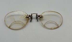 Antique Pince Nez Gold Filled Eye Glasses Bi Focal 