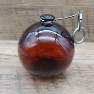 Northwestern Glass Company Vintage Red Amber Glass Fishing Float Ball