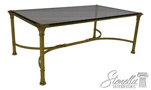 64070ec French Empire Style Quality Brass Glass Coffee Table