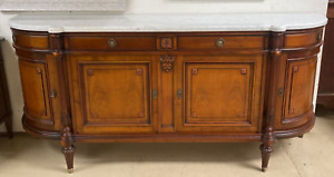 Antique Demilune French Louis Xvi Style Marble Top Sideboard Buffet Server