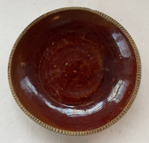 Antique Redware Earthenware Pa Pottery Pie Plate Dish Bowl Primitive Stoneware