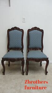 Pair Bau French Country Dining Room Side Chairs Regency Custom Carved B