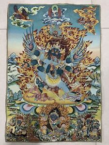 36 Tibet Tibetan Cloth Silk Buddhism Vajrakila Buddha Tangka Thangka Mural 123