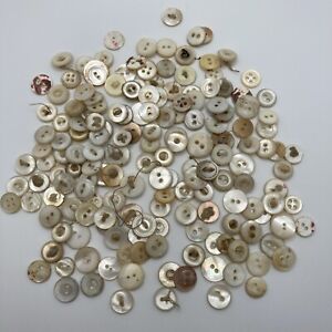 Lot Of 150 Vintage 1 4 To 3 8 2 Hole Shell Mop Buttons Bt15