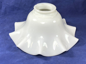 Antique Ribbon Design Milk Glass Light Shade Beautiful Clean Condition