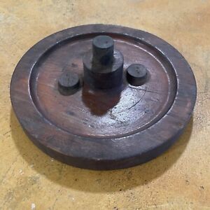 Antique Vintage Foundry Pattern Wood Metal Mold Industrial Sand Cast Round