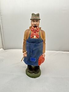 1950 Hand Carved Wooden German Incenses Smoker Missing Pipe 