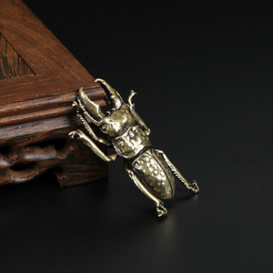 Solid Copper Beetle Ornaments Brass Taurus Long Hornworm Copper Bug Bronze 5 5cm