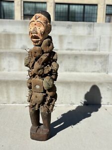 Antique African Bakongo Nkisi Nkondi Statue Nail Fetish Congo Africa 44 
