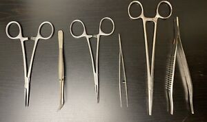 Vintage Surgical Tools Stainless Instruments Lot X6 Aht Co Godman Shurtleff