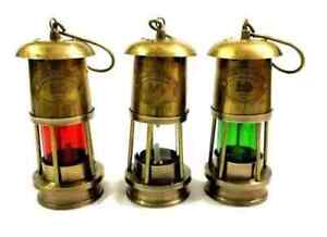 Stylish Copper Brass Oil Lamp Maritime Ship Lantern Anchor Boat Light Item Set 3