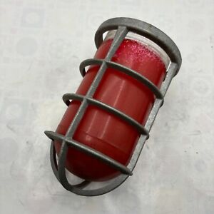 Vintage Appleton Red Glass Pier Nautical Light With Explosian Proof Cage