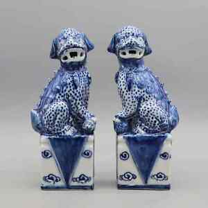 Pair Of Foo Dogs Fu Dogs Buddha Dogs Chinese Guardian Lions Ceramic Sculpture