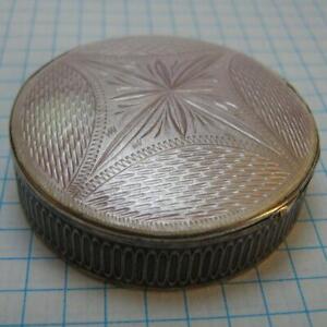 Solid Silver 84 Stamp Pill Snuff Special Treasure Trinket Box Enamel Odessa