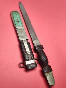 Old African Vintage Tribal Knife Tuareg Dagger Genuine Leather Ethnic Tribal