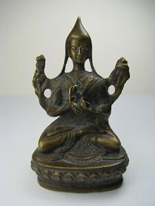 Antique Brass Buddha Miniature Buddha Dharma Figurine Asia Tibet India Ca1900s