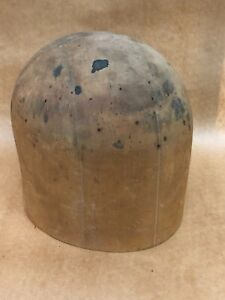 Antique Wooden Millinery Hat Mold Form Block Display Marked 22 796