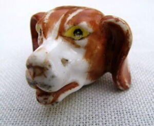 Rare Small Porcelain Antique Folkart Pocket Dog Call Hunting Whistle Early 1800s