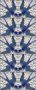 William De Morgan Swallow Decorative Only Fireplace Tile Set 10 Tiles 