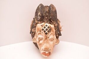 Punu Funeral Mask White Gabon African Tribal Old Punu Okuyi Mask Art Face