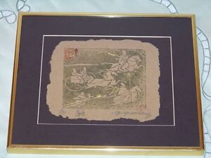 Vintage Ching Scene Of Chariot Signed Lithograph Ap