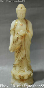 9 China Old Jade Gilt Stand Lotus Sakyamuni Shakyamuni Amitabha Buddha Statue
