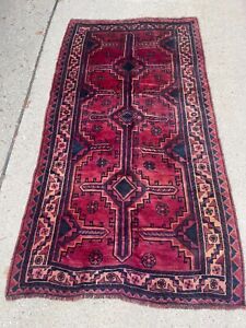 Vintage Hand Knotted Wool Area Rug 4 5 X 8 5