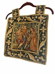 French Medieval Tapestry Wall Hang Decor 14 X14 