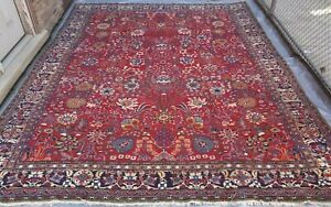 10 X 14 Antique Tabrizz Floral Hand Knotted Wool Large Oriental Rug Gorgeous