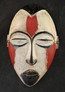 Antique African Punu Carved Wood Mask Gabon 9 X 6 