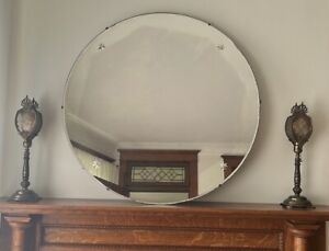 Vintage Round Beveled Mirror