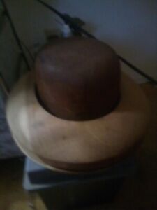 Vintage Wooden Millinery Hat Mold And Brim Homberg 7 1 4 2 1 8 960 5 3 8 7