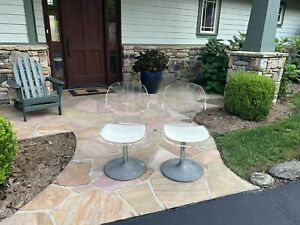 Mid Century Lucite Chairs Modern Hill Manufacturing On Aluminium Tulip Base 2