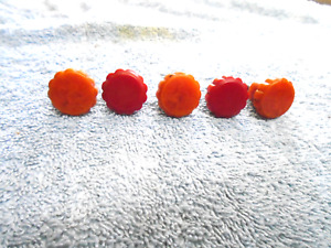  5 Vintage Bakelite Drawer Knobs In Orange 3 Red 2 In Good Condition 3 4 