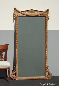 Vintage French Louis Xvi Style Rococo Full Length Wall Mantle Mirror