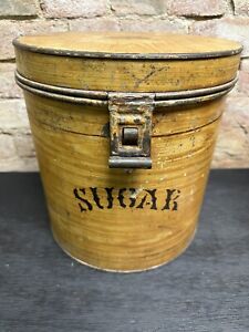 Primitive Original Wear Well Hinged Lid Bucket Pail Sugar 11 Tall Rare