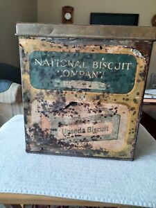 1910s Country Store Display Tin National Biscuit Company Uneeda Biscuit Large