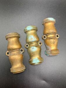 Lot Of 3 Vintage French Ormolu Elements Gilded Bronze Banded Urn Shape Motif