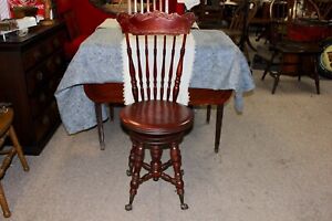 Antique Rosewood Claw And Glass Ball Piano Chair