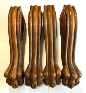 Antique Furniture Wood Lion Paws Feet Legs Salvaged Set Of 4