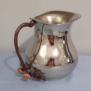 Vintage Silverplated Water Pitcher W Acorn Leafs Design