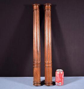25 Pair Of French Antique Solid Walnut Wood Support Posts Pillars