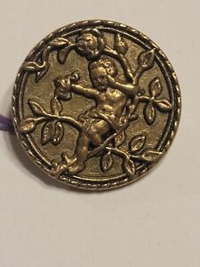 Antique Button Listed In Bbb As Resting Fairy In Rose Bush 
