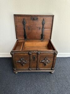 18th Century Blanket Chest With Drawer Lock Germany 
