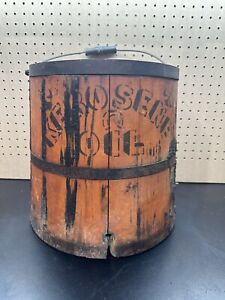 Antique Primitive Wooden Kerosene Oil Bucket Dispenser
