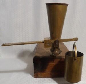 Antique Brass Fairbanks Winchester Bushel Chondrometer Corn Balance Scale W Box