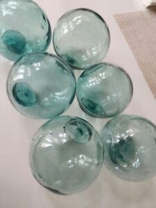 Japanese Glass Fishing Floats 10 Set Antique Blue Green Send From Tokyo